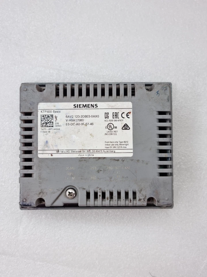 SIEMENS KTP400 Basic 6AV2 123-2DB03-0AX0 Card test as Photo For Parts